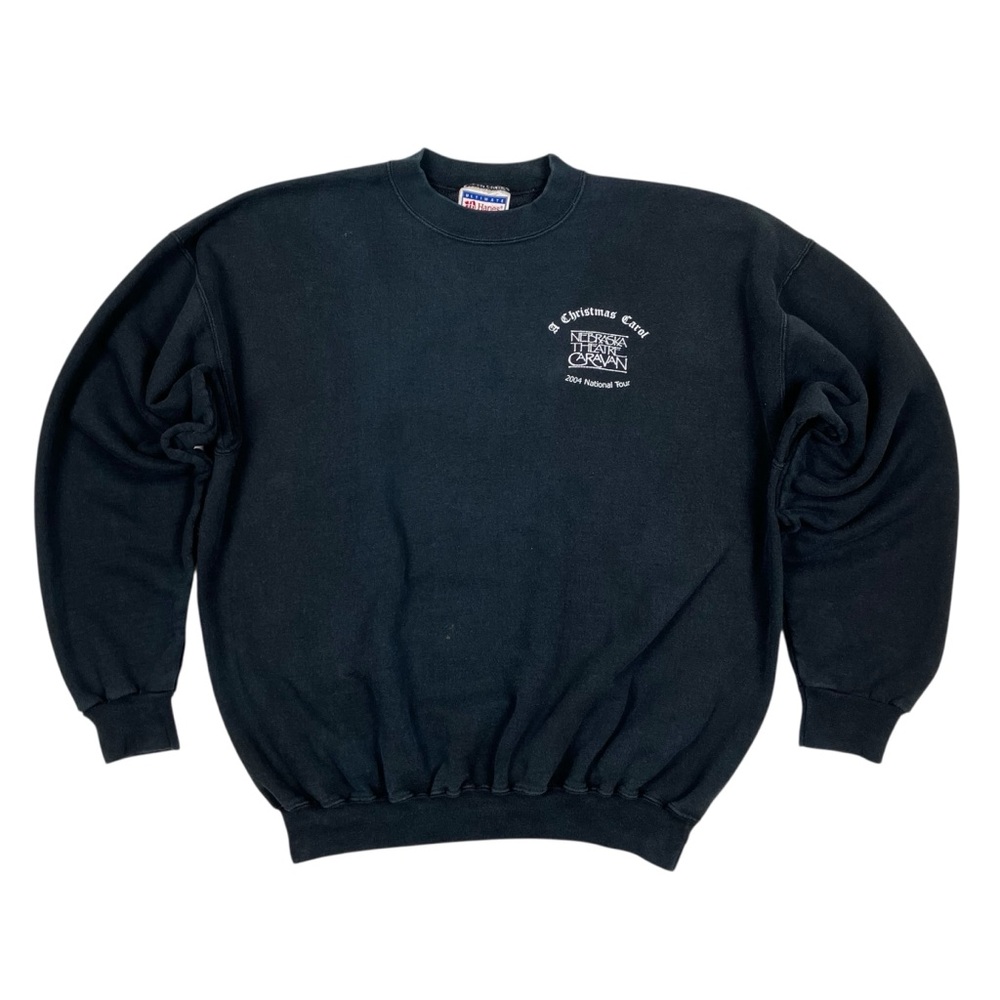 Vintage 2004 Nebraska Theatre Caravan A Christmas Carol Sweatshirt Faded Black